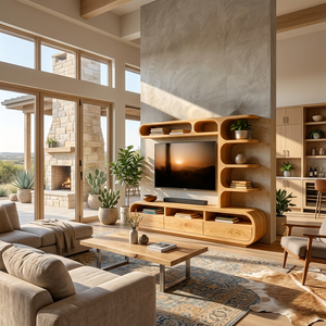 Elegant Wooden TV Console For Living Area