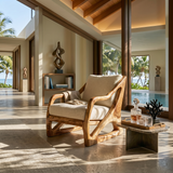 Modern Organic Wooden Armchair Luxury Living Space
