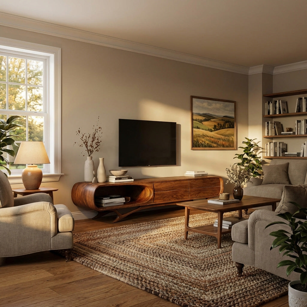 Contemporary Wooden TV Cabinet For Living Room Decor