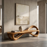 Contemporary Wooden Bench With Unique Form For Living Space
