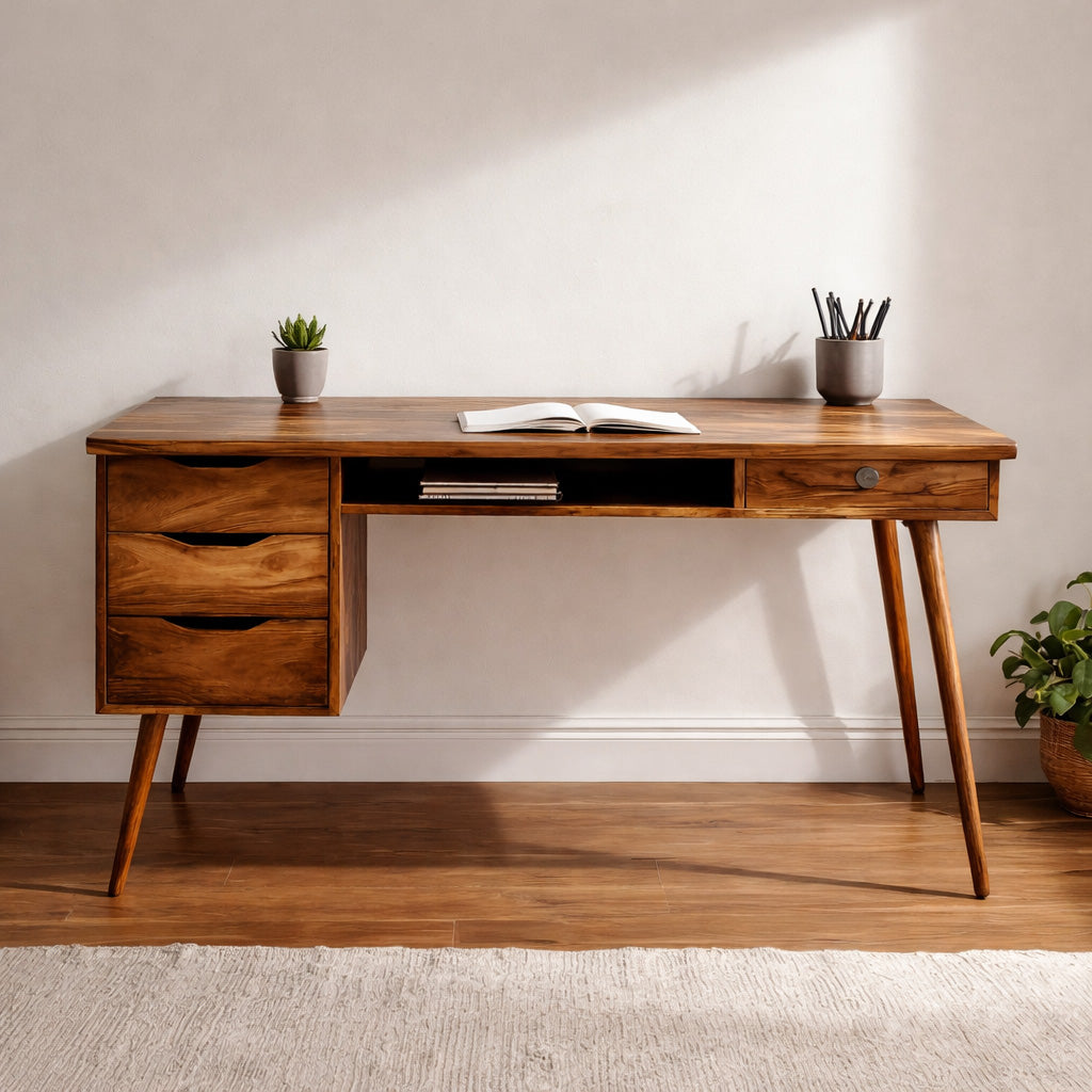Scandinavian Wooden Writing Desk For Home Office
