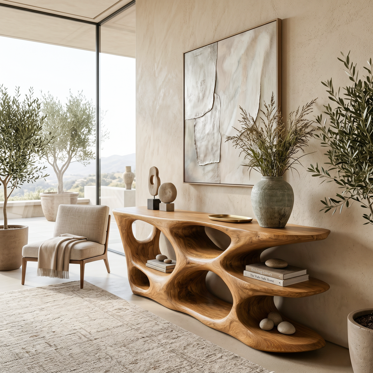 Designer Wooden Console Table For Luxury Living Room