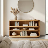 Minimal Natural Wood Console Table For Living Room Storage