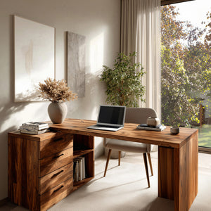 Modern Organic Solid Wood Desk For Home Office