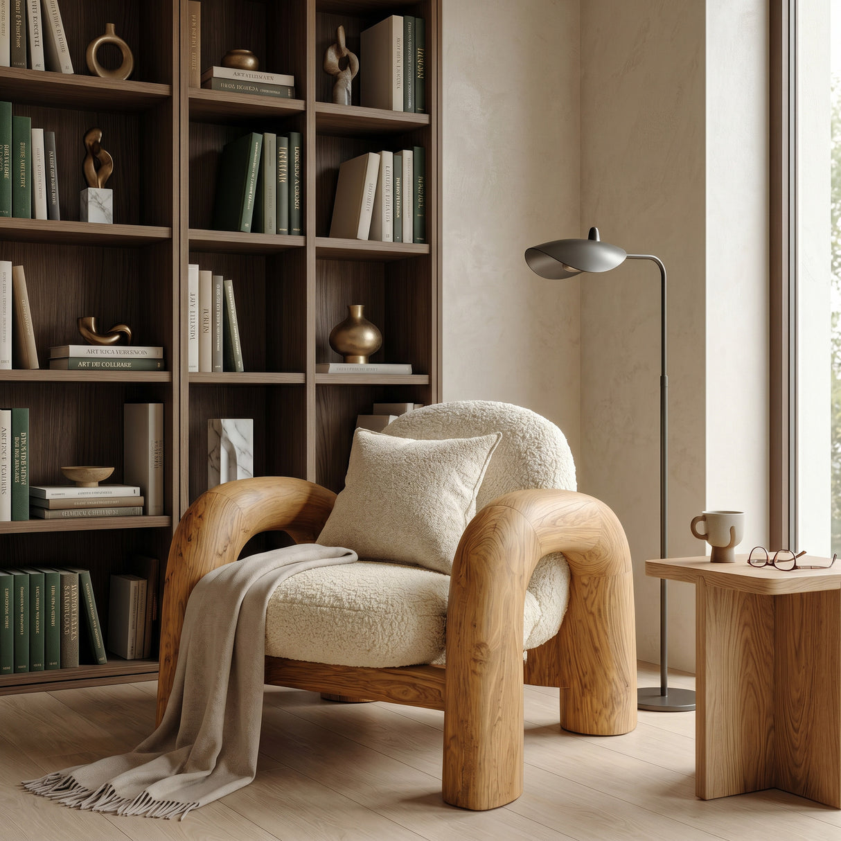 Contemporary Wooden Armchair For Reading Corner