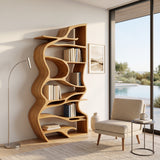 Handcrafted Sculpted Bookshelf With Organic Design For Living Room Or Office