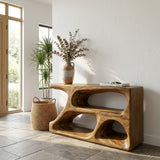 Organic Natural Wood Console Table For Statement Home