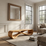 Organic Natural Wood Bench For Minimalist Entryway Styling