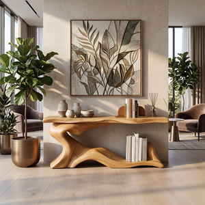 Rustic Live Edge Desk Entryway Design