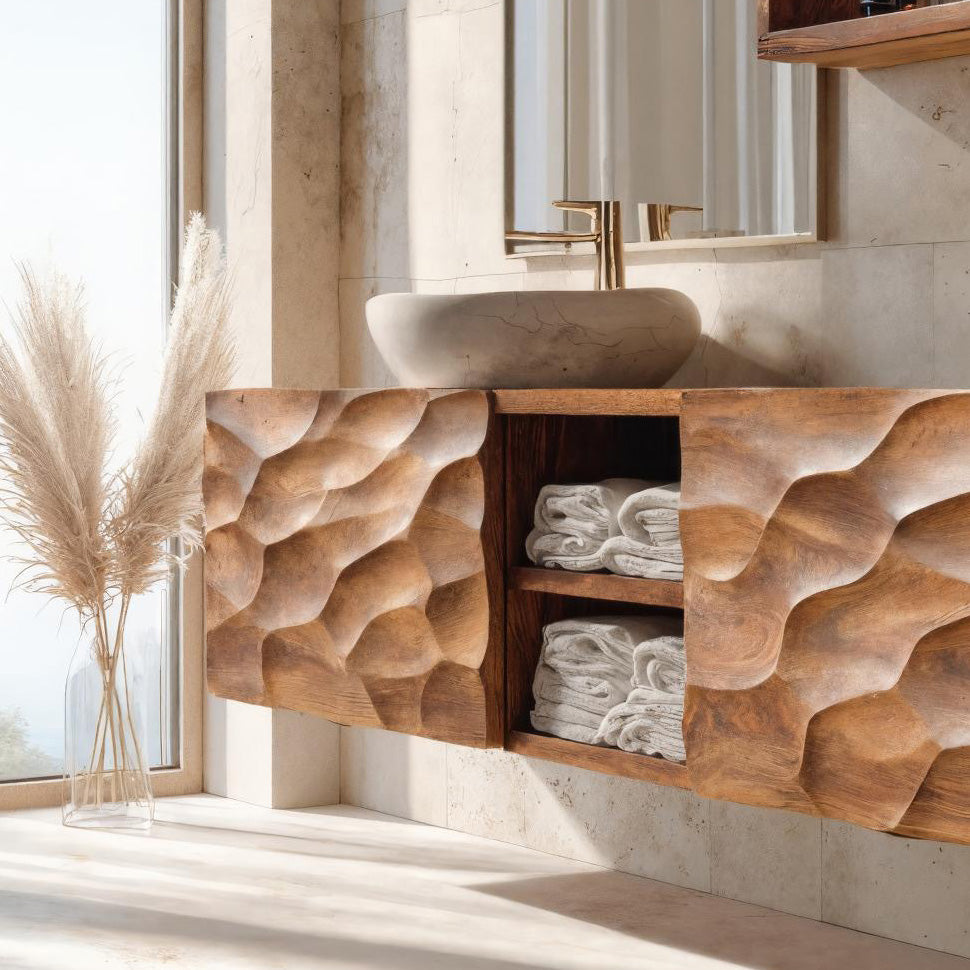 Sculptural Wall Mounted Bathroom Vanity For Bathroom Space