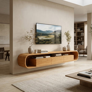 Organic Modern Floating TV Console For Living Room