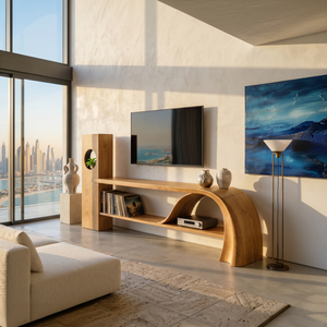 Minimalist Organic TV Stand For Apartment Interior Design