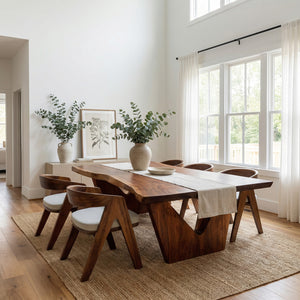 Organic Wabi Sabi Wooden Dining Table For Dining Room