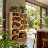 Minimalist Modern Curved Bookshelf Home Office Storage