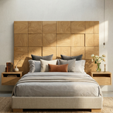 Rustic Square Panel Headboard For Modern Farmhouse Bedroom Decor