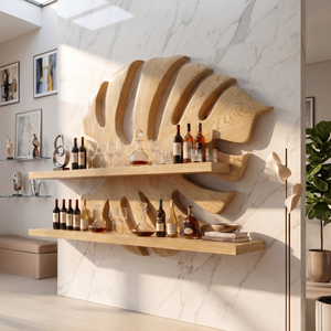 Handcrafted Wall Wine Rack For Entryway Beverage Showcase Unit