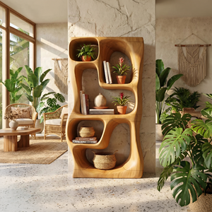 Modern Handcrafted Bookshelf Storage Organizer For Small Apartment