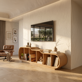 Scandinavian Linear TV Console For Media Lounge Interior