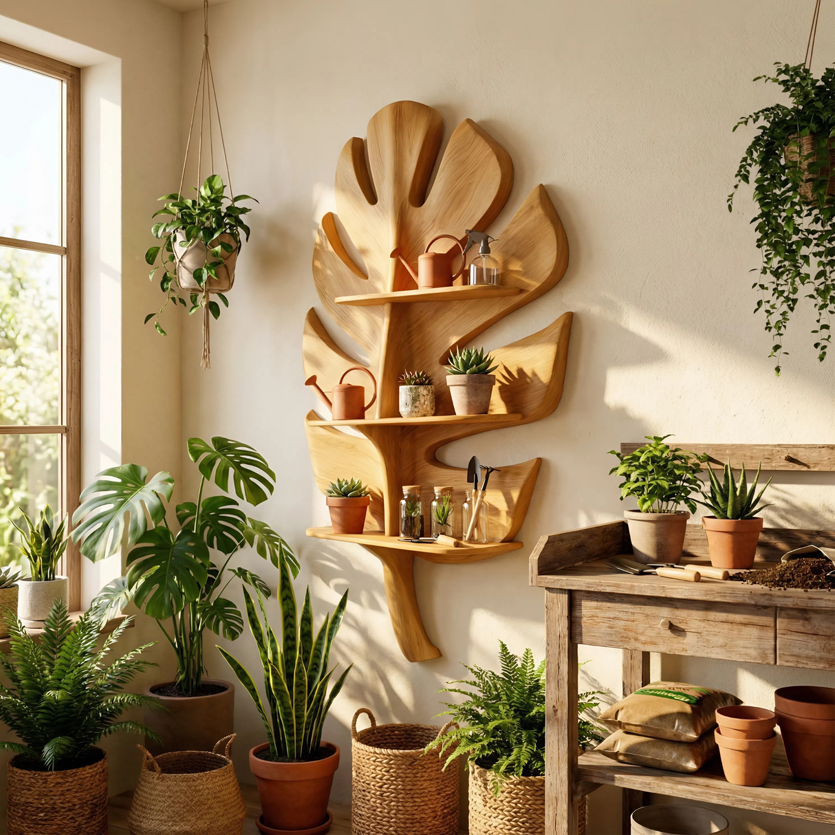Mid Century Wall Mounted Shelf For Bedroom Decor