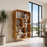 Mid Century Wood Bookshelf For Home Interiors