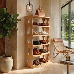 Rustic Vertical Shoe Rack For Cabin Entryway Storage Section