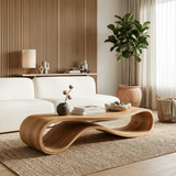 Sculptural Coffee Table With Undulating Base For Luxury Living Room