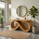 Contemporary Infinity Loop Console Table Modern Hallway