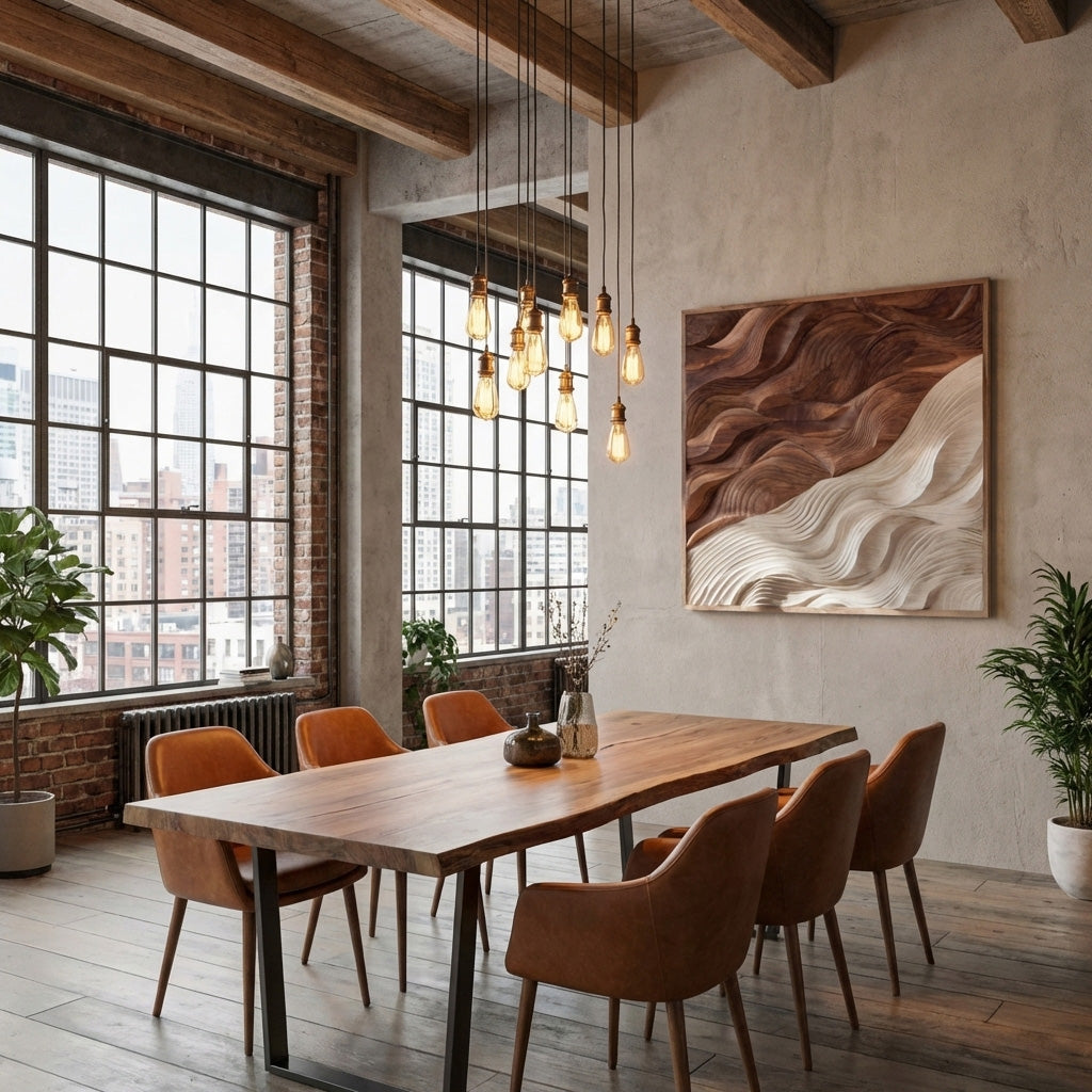 Contemporary Wooden Wave Wall Art For Living Spaces