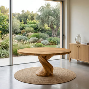 Luxury Twisted Pedestal Dining Table For Dining Room