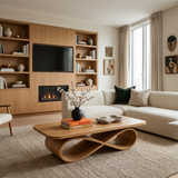 Organic Coffee Table With Twisted Ribbon Base For Luxury Interior