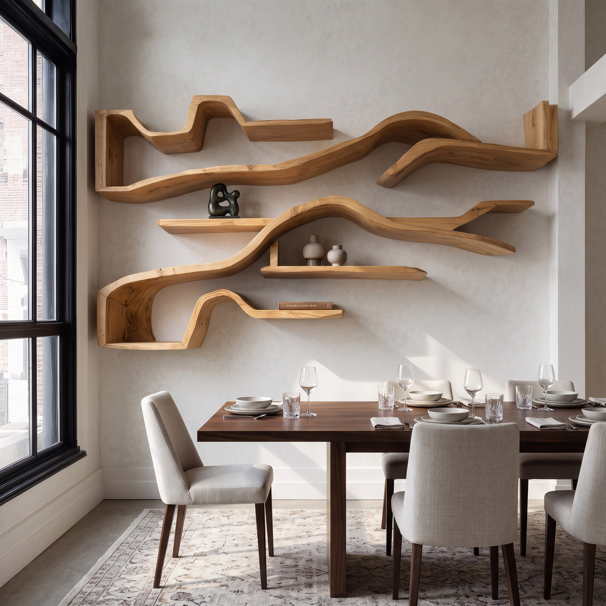 Organic Floating Bookshelf For Living Room Or Study