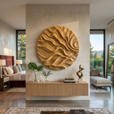 Round Carved Wall Sculpture For Living Room