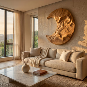 Contemporary Moon Wooden Wall Art For Living Room