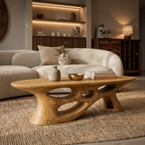 Modern Coffee Table With Carved Open Base For Living Room