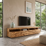 Handcrafted Media Cabinet Console For Living Room