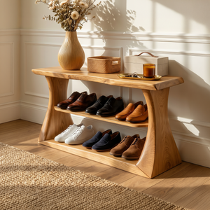 Rustic Shoe Rack Shelf For Entryway Hallway Mudroom Storage Zone
