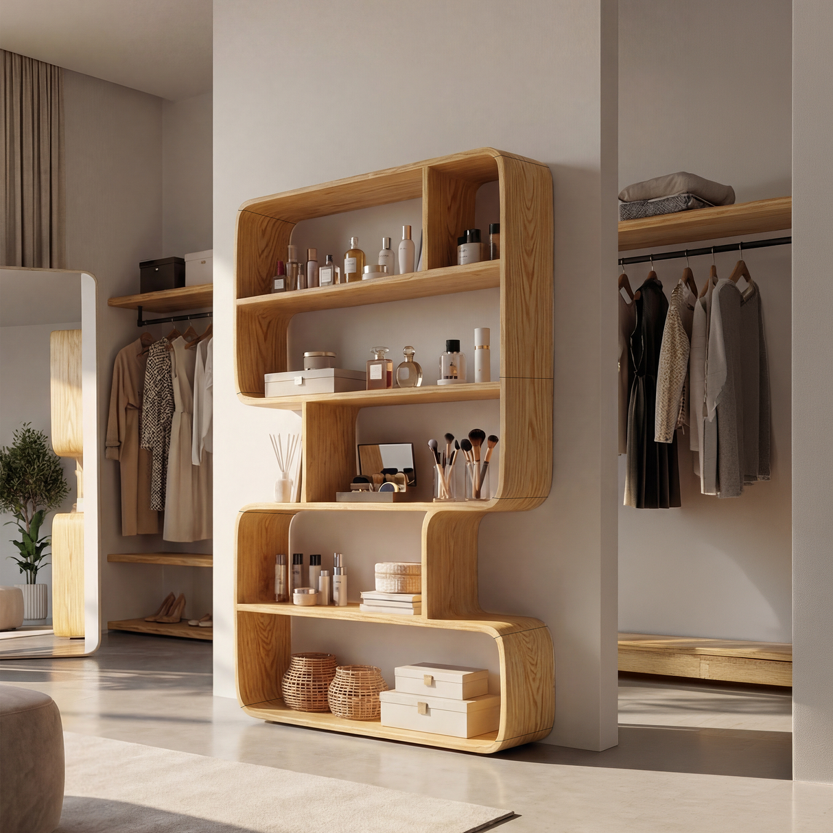 Organic Sculptural Bookshelf For Living Storage Display