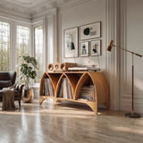 Scandinavian Arch Vinyl Storage Cabinet Guest Suite