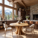 Modern Round Dining Table Organic Cluster Pedestal For Contemporary Kitchen