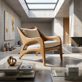 Contemporary Wooden Lounge Chair for Refined Porch Living