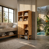 Contemporary Curved Display Cabinet Lake House