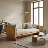 Minimalist Natural Wood Sofa For Living Room
