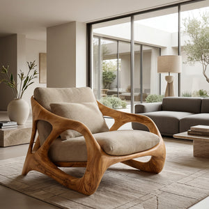 Luxury Frame Sculptural Armchair For Reading Nook