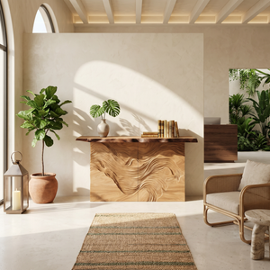 Modern Raw Edge Entry Table For Open Living Interior