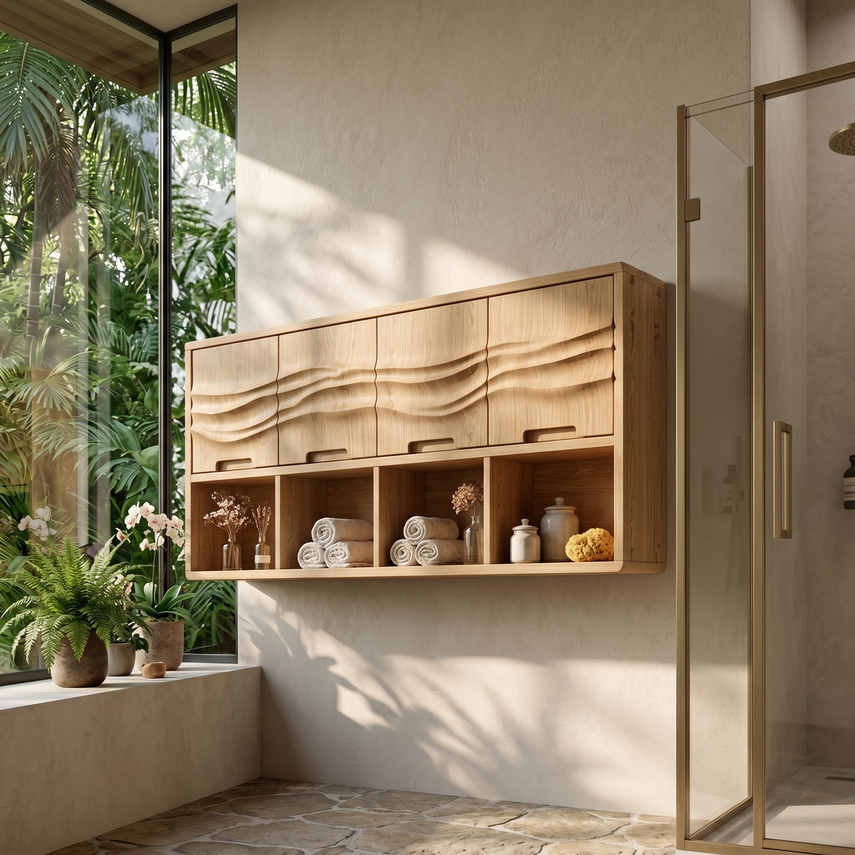 Modern Sculptural Bathroom Cabinet Master Bathroom
