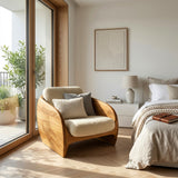 Modern Organic Natural Wood Chair For Cozy Living Room