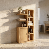 Japandi Open Shelf Storage Cabinet Wellness Suite