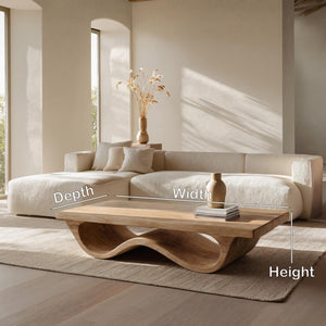 Contemporary Coffee Table Curved Leg Design For Living Room