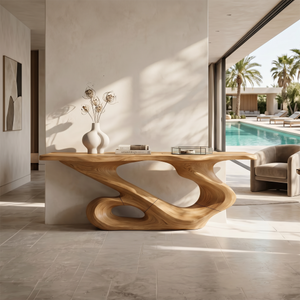 Rustic Live Edge Console Table Modern Residence