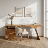 Modern Wooden Desk With Drawers For Workspace